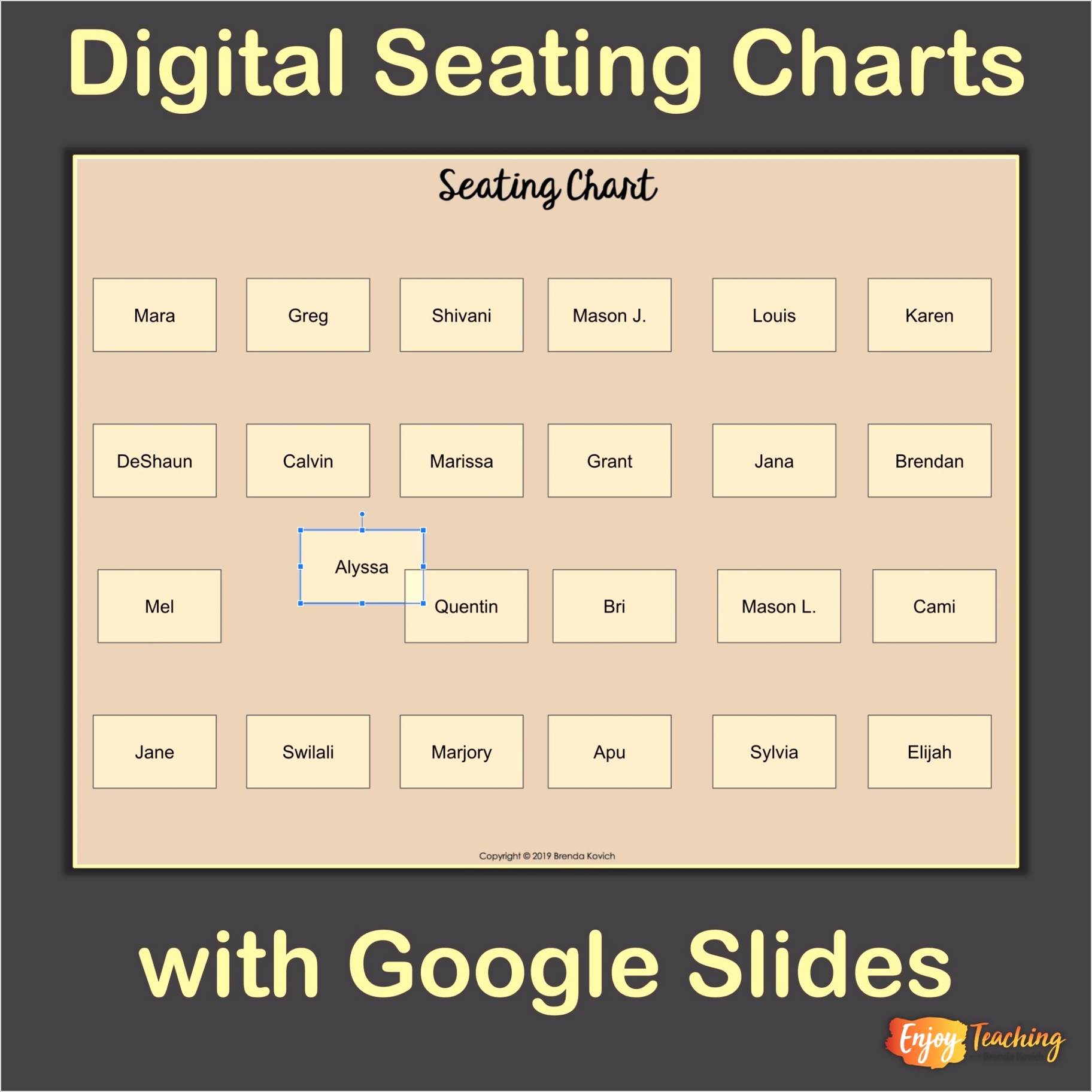 How to Make a Digital Seating Chart with Google Slides Seating Chart Square