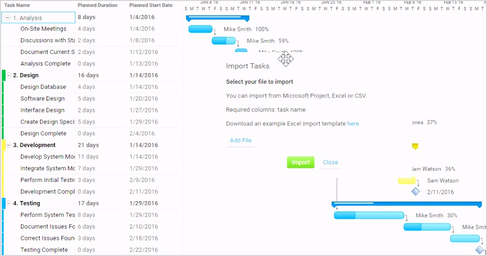 Gantt Charts The Ultimate Guide ProjectManager Gantt guide import