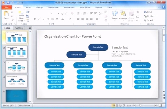 Simple Organizational Chart Template for PowerPoint