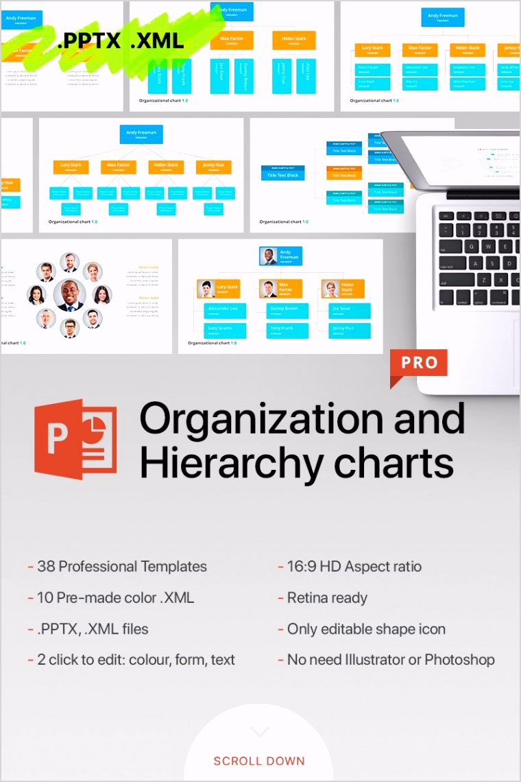 organizational chart hierarchy powerpoint template original