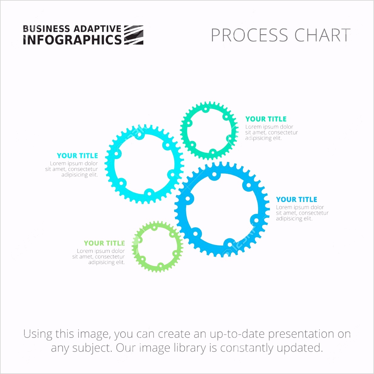 photo stock vector editable infographic template of process gear wheel chart blue and green version