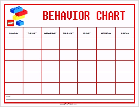 free printable lego behavior chart