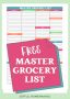 Free Printable Master Grocery List